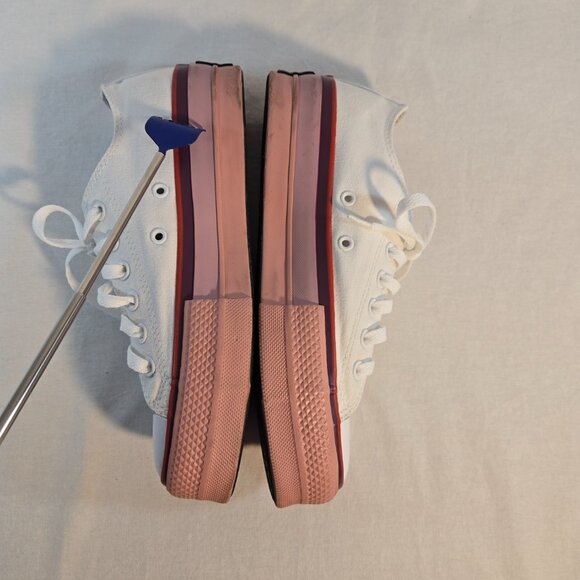 CONVERSE X O.P.I CTAS Lift Ox Canvas 566557C Pure Silver/White/Pink Size US 7.5 - Picture 7 of 16